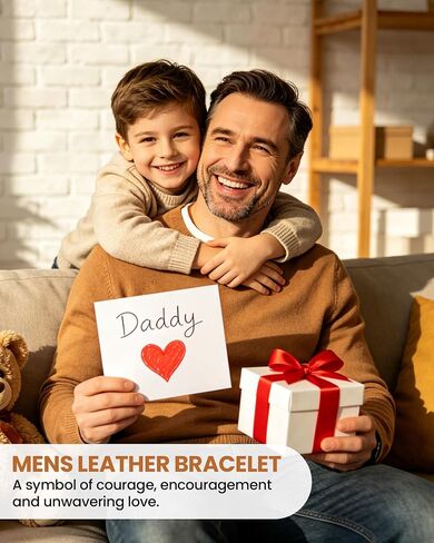 Mens Bracelets Gifts for Father New Dad Stepdad Man Son Huasband Brother Graduation Birthday Fathers Day Anniversary Christmas Adjustable Size 7.3-7.9 inch in Saudi Arabia