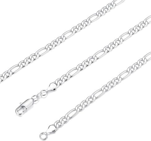 925 Sterling Silver Figaro Link Chain Bracelet for Men Exquisite and Durable 6 mm Wide, 7 to 8.5 IN, Jewelry Gifts for Men in Saudi Arabia