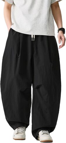 Seidarise Men's Cargo Drop Crotch Wide Leg Baggy Harem Pants Japanese Yoga in Saudi Arabia