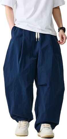 Seidarise Men's Cargo Drop Crotch Wide Leg Baggy Harem Pants Japanese Yoga in Saudi Arabia