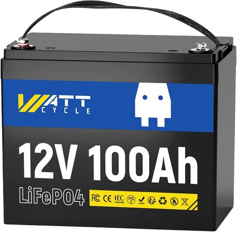 WattCycle 12V 314Ah Mini LiFePO4 Lithium Battery with Bluetooth 5.0, 200A BMS, 4.01kWh Energy, Low-Temp Protection, 10+ Years Lifespan, for RV, Marine, Camping, Solar Off-Grid in Kuwait