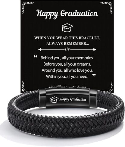 Mens Bracelets Gifts for Father New Dad Stepdad Man Son Huasband Brother Graduation Birthday Fathers Day Anniversary Christmas Adjustable Size 7.3-7.9 inch in Saudi Arabia