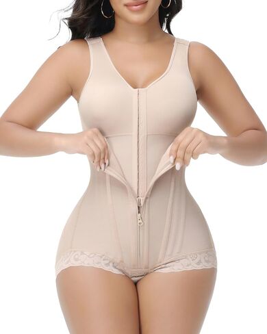 SHAPSHE Faja Columbianas Postparto Para Mujeres المرحلة 2 3 ملابس شد البطن عالية الضغط بعد شفط الدهون لكامل الجسم مع سحاب تان S in Kuwait