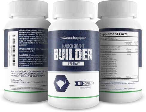 Bladder Support Builder Pro Max - Our Best Probiotics for Kidney, Urinary, & Gut Health - 11 Strain Probiotic Support for Healthy Urinary Function - Natural Probiotic Bladder Builder Supplement in Saudi Arabia