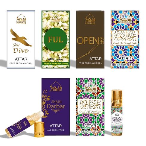 Dukhni Mixed Attar Oil Set Arabian perfume oils for men and women | 6 assorted scents x 6ml | Arabic oudh oil fragrances | Gift set, Halal Islamic Scents in Saudi Arabia