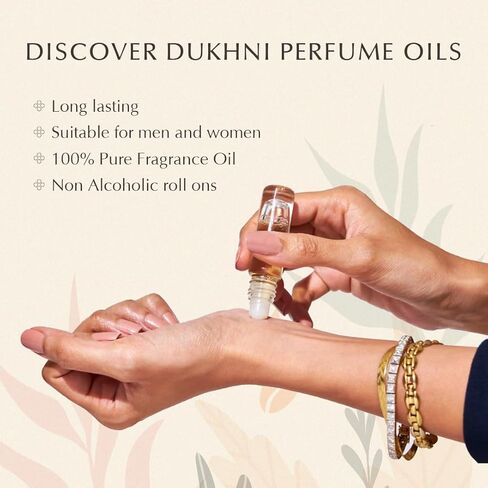 Dukhni Mixed Attar Oil Set Arabian perfume oils for men and women | 6 assorted scents x 6ml | Arabic oudh oil fragrances | Gift set, Halal Islamic Scents in Saudi Arabia