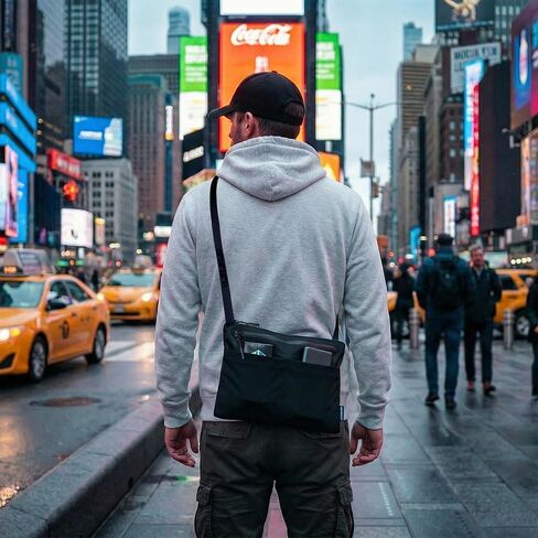 EDC Crossbody Sling Bag, Cordura Nylon 66 Waterproof Zipper Lightweight Wear-resistant Daypack for Daily Commute in Kuwait