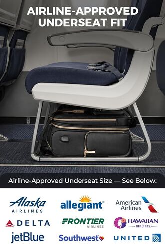 HotWay Underseat Carry On Luggage with Wheels, 16 inch Lightweight Under Seat Luggage, Small Soft Sided Personal Item Suitcase for Airline Travel, Black in Saudi Arabia