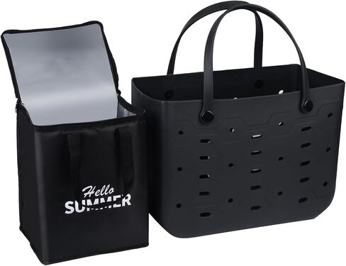 PoVwlty Rubber Beach Bag with Insulated Cooler,Waterproof Tote for Summer in Saudi Arabia