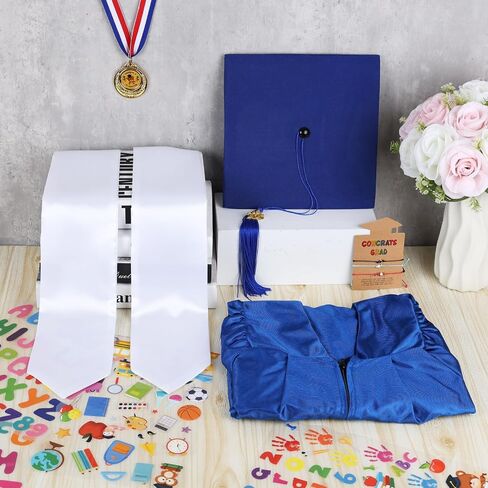 2026 Kindergarten Preschool Graduation Gown Cap Set Graduation Stole Bracelet Medal Certificate DIY Letter Sticker Grad Gifts in Kuwait