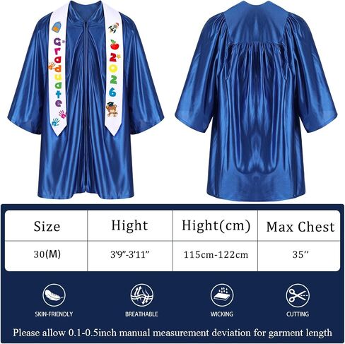 2026 Kindergarten Preschool Graduation Gown Cap Set Graduation Stole Bracelet Medal Certificate DIY Letter Sticker Grad Gifts in Kuwait