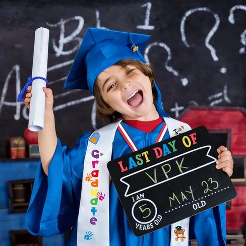 2026 Kindergarten Preschool Graduation Gown Cap Set Graduation Stole Bracelet Medal Certificate DIY Letter Sticker Grad Gifts in Kuwait