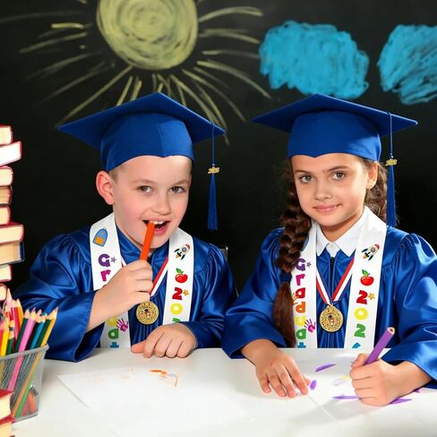 2026 Kindergarten Preschool Graduation Gown Cap Set Graduation Stole Bracelet Medal Certificate DIY Letter Sticker Grad Gifts in Kuwait