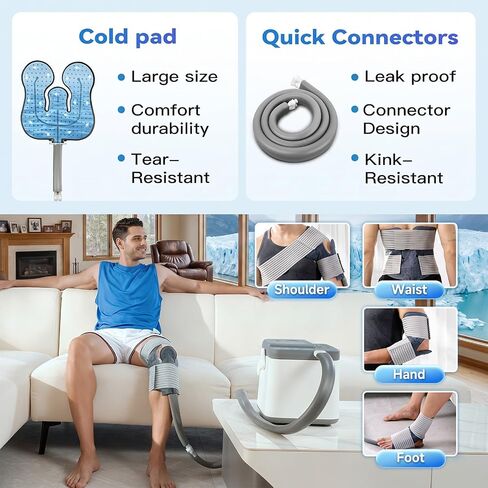Cold Therapy Machine, Silent Brushless Pump Knee Ice Machine with Cryotherapy System, Ice Therapy Machine for Knee, Shoulder, Ankle, Leg and Hip in Saudi Arabia