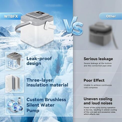 Cold Therapy Machine, Silent Brushless Pump Knee Ice Machine with Cryotherapy System, Ice Therapy Machine for Knee, Shoulder, Ankle, Leg and Hip in Saudi Arabia