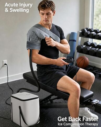 Ice Machine for Shoulder After Surgery, Shoulder Ice Machine with 6 Timers 5 Speed Levels, Cold Therapy Machine for Sports Training, Cryotherapy Pain Relief System in Kuwait