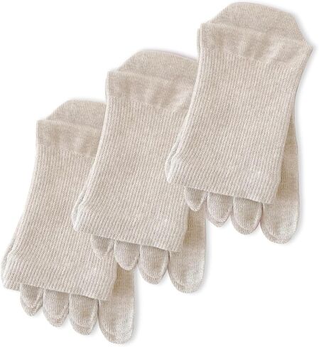 Organic Cotton Toe Socks for Men, Split Toe Socks with Toe Separators, Soft Bunion Socks, 3 Pairs, Size 9–12 in Saudi Arabia