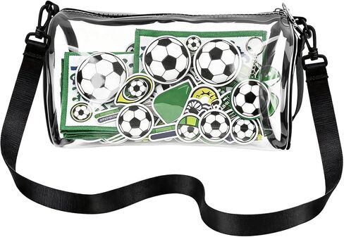 PDLING 2026 World Soccer Cup Clear Stadium Bag Clear Stadium 9.8" Crossbody Bags, Stadium Approved Bag with Shoulder Strap, Cylindrical Clear Bag for Concerts, Travel, Gym, Soccer Sport Fan in Saudi Arabia