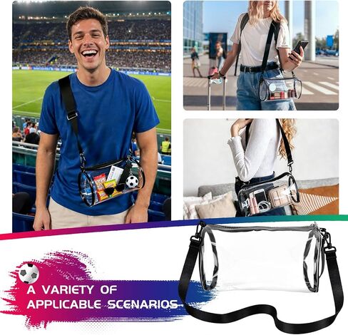 PDLING 2026 World Soccer Cup Clear Stadium Bag Clear Stadium 9.8" Crossbody Bags, Stadium Approved Bag with Shoulder Strap, Cylindrical Clear Bag for Concerts, Travel, Gym, Soccer Sport Fan in Saudi Arabia