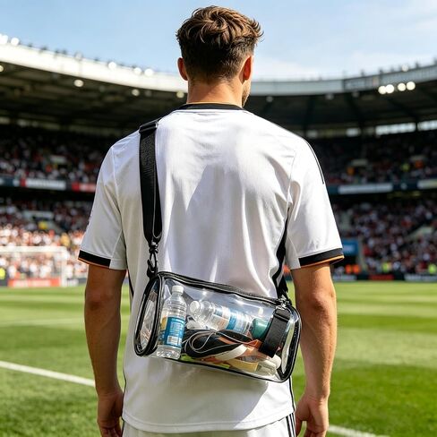 PDLING 2026 World Soccer Cup Clear Stadium Bag Clear Stadium 9.8" Crossbody Bags, Stadium Approved Bag with Shoulder Strap, Cylindrical Clear Bag for Concerts, Travel, Gym, Soccer Sport Fan in Saudi Arabia
