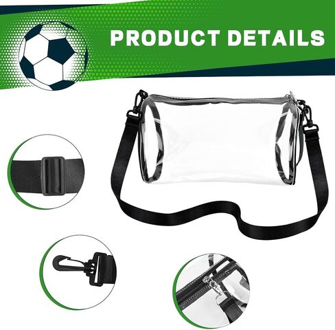 PDLING 2026 World Soccer Cup Clear Stadium Bag Clear Stadium 9.8" Crossbody Bags, Stadium Approved Bag with Shoulder Strap, Cylindrical Clear Bag for Concerts, Travel, Gym, Soccer Sport Fan in Saudi Arabia