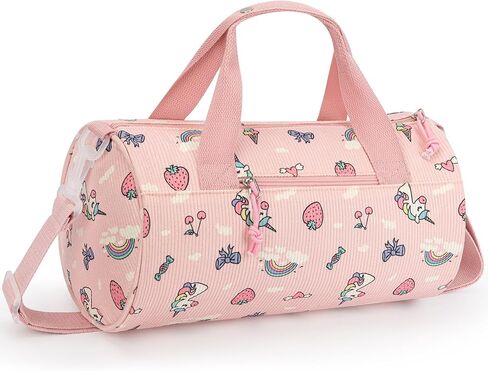 حقيبة الرقص للفتيات، حقائب القماش الخشن للرقص في صالة الألعاب الرياضية وحقيبة الباليه الرياضية طوال الليل وعطلات نهاية الأسبوع وحقائب السفر من القماش الخشن هدية للراقصات والفتيات المراهقات والنساء - 14 بوصة فراولة in Kuwait