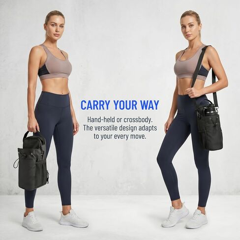 Magnetic Gym Bag Water Bottle Carrier Holder with Phone Pockets & Shoulder Strap Sling Gym Bag Travel Work with Magnetic Attachment in Kuwait