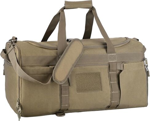 Tactical Duffel Bag 45L, Gym Bag for Men Women with Shoe Compartment & MOLLE, Travel Overnight Duffle for Sports & Work, Black in Saudi Arabia