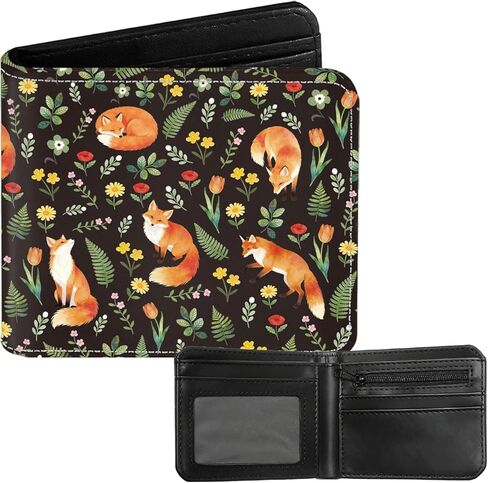 Bookshelf Bifold Wallet for Men, Women, PU Leather Small Slim Coin Pocket Wallet with ID Window, Gift for Book Lover Female Ladies, Black in Saudi Arabia