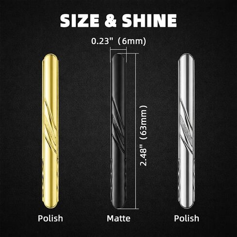 Roctee 3 Pack Classic Tie Clips For Men, Professional Necktie Bar Set For Regular Ties, Ideal For Wedding, Business, Anniversary, Father's Day (Polished Silver, Polished Gold, Matte Black) in Kuwait