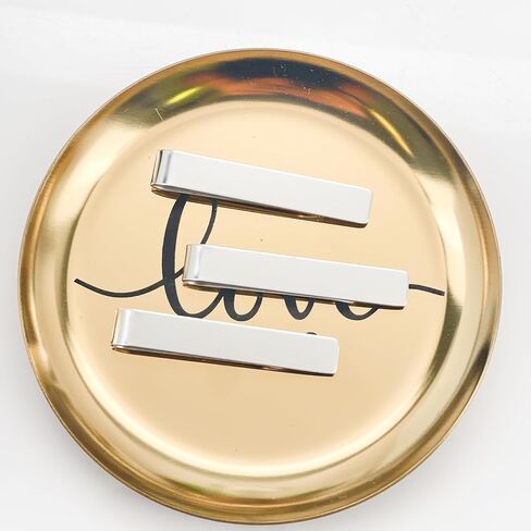 Wedding Party Tie Clip Set of 3 – Stainless Steel Silver Tie Bars for Men – Simple Groomsman Proposal – Gifts for Groomsmen and Best Man (Blank) in Kuwait