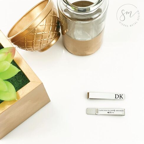 Personalized Husband Gift I Love You To the Moon And Back Tie Clip Husband Tie Bar For Boyfriend Personalized Tie Clip Anniversary Gift MOON-TIE in Kuwait