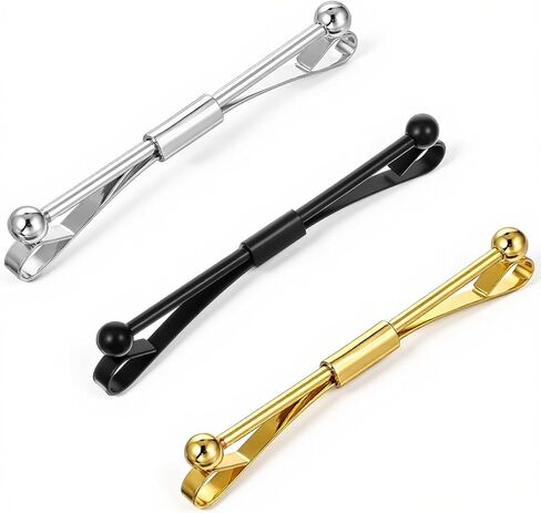 3 Pcs Collar Pins for Men Shirt Collar Clips Mens Collars Tie Bars for Men Business Anniversary Wedding Party Meeting, Multicolor in Kuwait