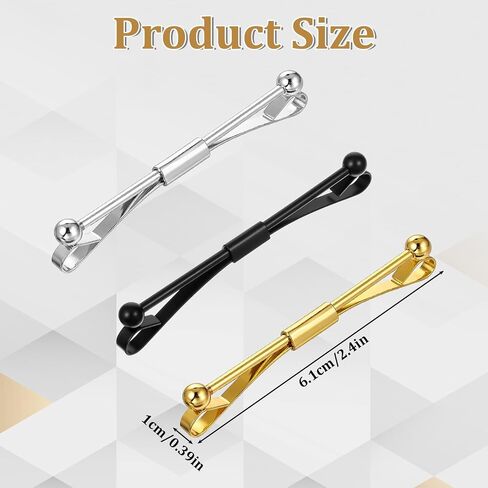 3 Pcs Collar Pins for Men Shirt Collar Clips Mens Collars Tie Bars for Men Business Anniversary Wedding Party Meeting, Multicolor in Kuwait