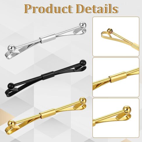 3 Pcs Collar Pins for Men Shirt Collar Clips Mens Collars Tie Bars for Men Business Anniversary Wedding Party Meeting, Multicolor in Kuwait