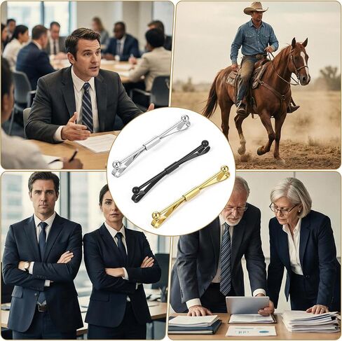 3 Pcs Collar Pins for Men Shirt Collar Clips Mens Collars Tie Bars for Men Business Anniversary Wedding Party Meeting, Multicolor in Kuwait