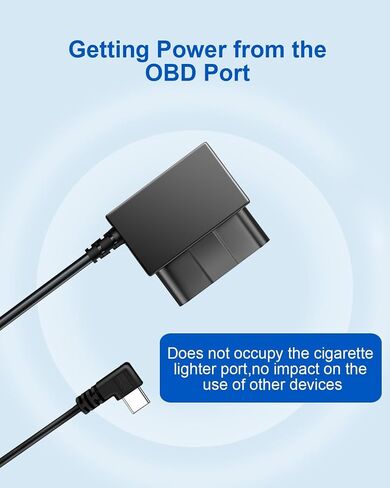 YKT Dash Cam OBD Hardwire Kit, Dash Camera Power Cable Type C Port 11.6-16V to 5V/2.5A with Low Voltage Protection 24h Parking Monitor/Acc Mode for Dashcam, GPS (Type-C) (Fit for All Dash Cam) in Kuwait