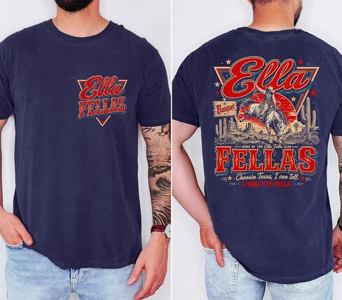 Ella Fellas Shirt | Western Cowboy Graphic T-Shirt for Men | Vintage Retro Country Music Fan Tee in Kuwait