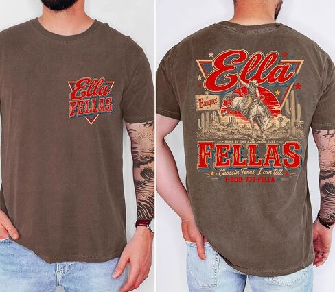 Ella Fellas Shirt | Western Cowboy Graphic T-Shirt for Men | Vintage Retro Country Music Fan Tee in Kuwait