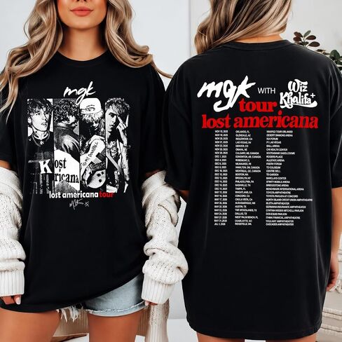 M.G.K Tshirt, 2-Sided Lost Americana Shirt, Tour 2026 Graphic T-Shirt, North America Concert Outfit, M.G.K. Fan Gift in Kuwait