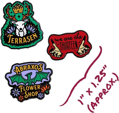 ConQuest Journals Throne of Glass 3-Pack Enamel Pin Set, Vibrant Colors, Black Metal, Straight Posts & Rubber Backers, TOG Pins for Jackets, Bags & More, Officially Licensed Sarah J. Maas Collection in Kuwait
