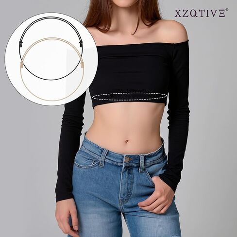 XZQTIVE 2Pcs Invisible Elastic Waist Tuck Band for Women Adjustable Stretch Belt for Tightening/Shortening Shirts Sweater Top in Kuwait