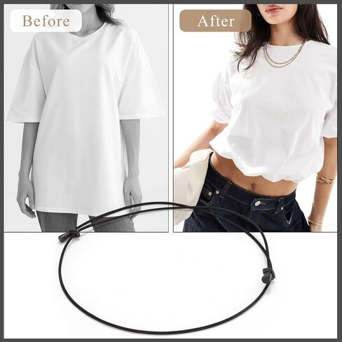 XZQTIVE 2Pcs Invisible Elastic Waist Tuck Band for Women Adjustable Stretch Belt for Tightening/Shortening Shirts Sweater Top in Kuwait