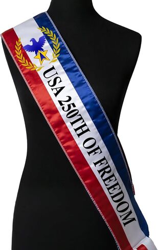 America 250 Sash 250th Anniversary Patriotic Sash Independence Day Parade Sash 4th of July Shoulder Sash 1776 2026 Celebration Decor Custom Patriotic Sash Parade Costume Accessory in Saudi Arabia