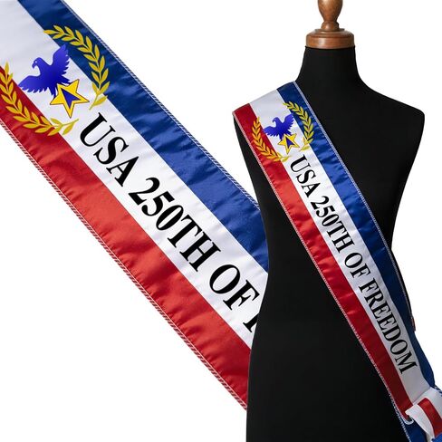 America 250 Sash 250th Anniversary Patriotic Sash Independence Day Parade Sash 4th of July Shoulder Sash 1776 2026 Celebration Decor Custom Patriotic Sash Parade Costume Accessory in Saudi Arabia