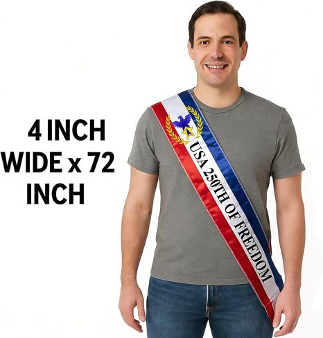 America 250 Sash 250th Anniversary Patriotic Sash Independence Day Parade Sash 4th of July Shoulder Sash 1776 2026 Celebration Decor Custom Patriotic Sash Parade Costume Accessory in Saudi Arabia