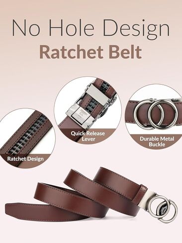 MILORDE Womens Ratchet Leather Dress Belt - 3cm/1.18“ width,Size Customizable Fit,Designs for Dress and Casual in Kuwait