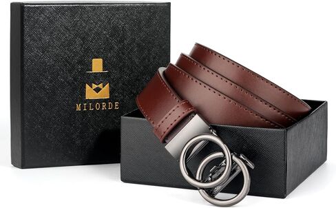 MILORDE Womens Ratchet Leather Dress Belt - 3cm/1.18“ width,Size Customizable Fit,Designs for Dress and Casual in Kuwait