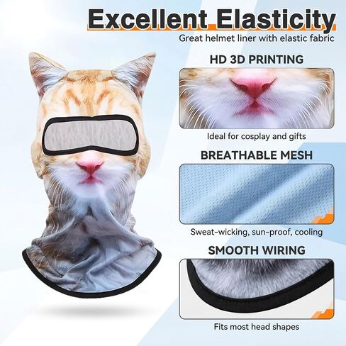 4 Pack 3D Cat Ski Mask, Funny Animal Shiesty Balaclava Mask with Ears for Women Men Party Outdoor Activities in Saudi Arabia
