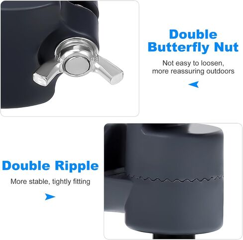 Levemolo Fishing Chair Umbrella Stand Adjustable Knob Fishing Rod Holder Bracket with Bait Tray 6.10X4.72X1.49In Outdoor Umbrella Stand Holder for Beach Chair in Kuwait